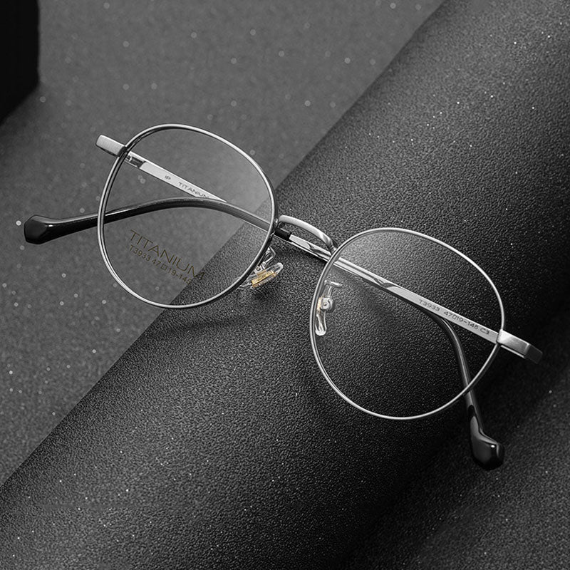 Gafas con montura de titanio de borde completo para hombre y