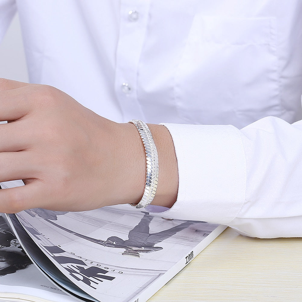 serpiente 925 plata Sterling 10MM Snake 21.5cm