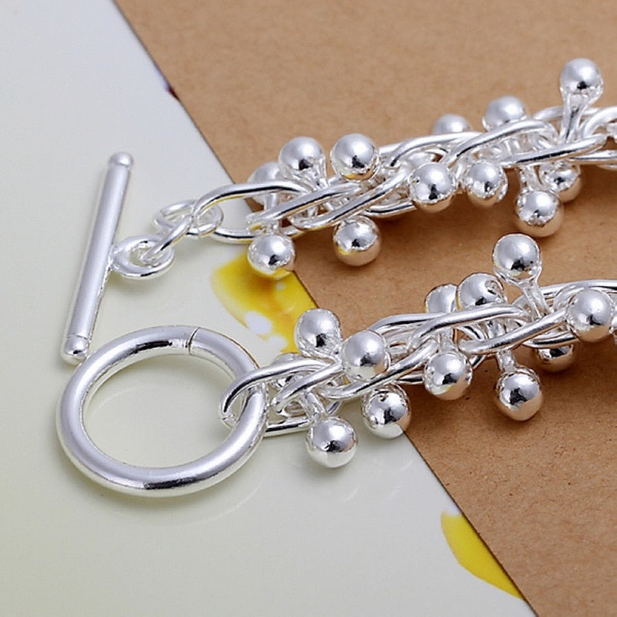 925 plata Sterling racimo Bracelets