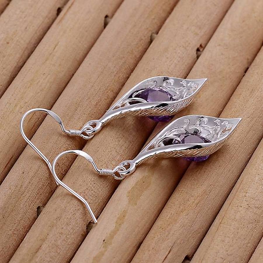 925 plata Sterling llamas lilas