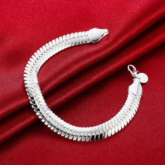 serpiente 925 plata Sterling 10MM Snake 21.5cm