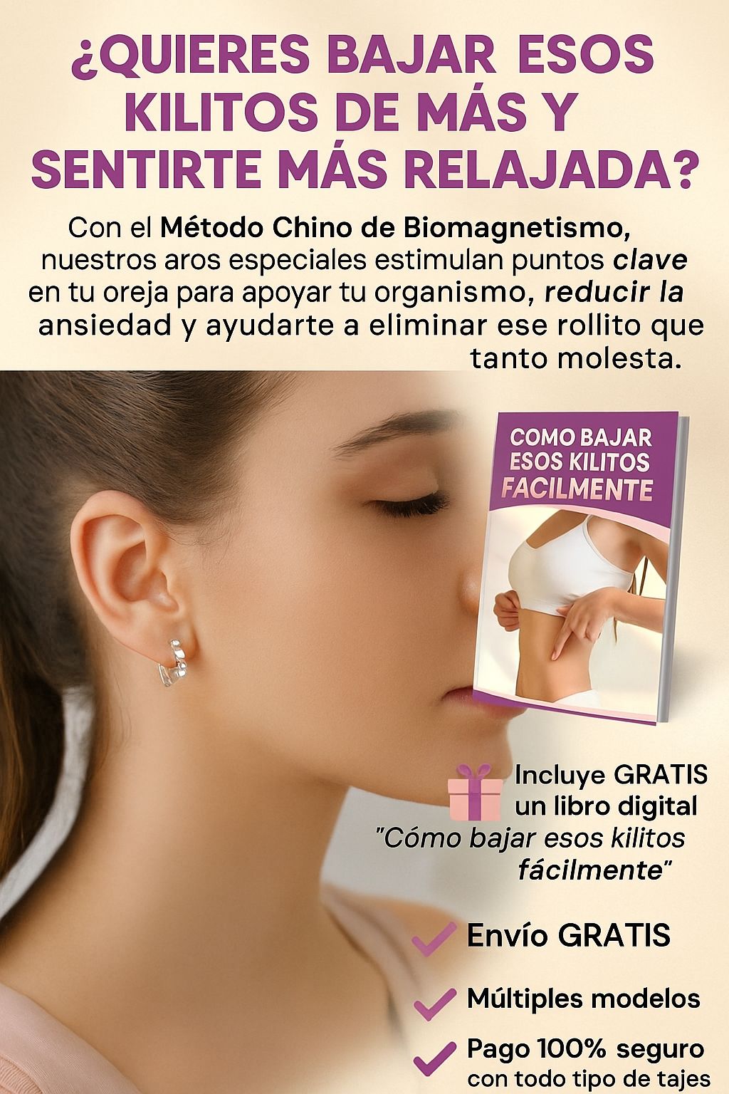 SOLO POR HOY !!!!AROS BIOMAGNETICOS PLATA 925 para perdida de peso y relajación muscular + LIBRO PDF REGALO