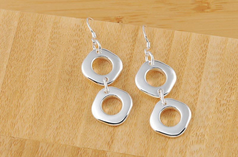 conjunto 925 plata Sterling  geometric pendant 45cm